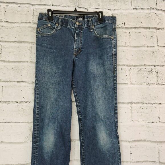 Rock and Republic Mens Neil 34x34 Relaxed Straight Mid Rise Blue Jeans Denim - Picture 3 of 11